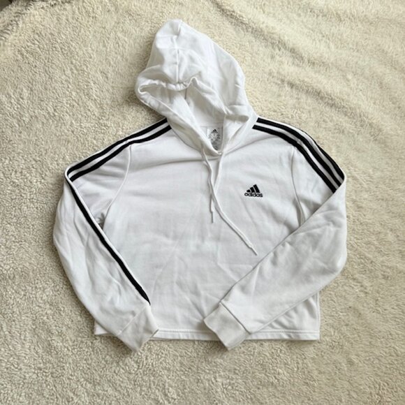Adidas Cropped Hoodie Sz M - Picture 1 of 7